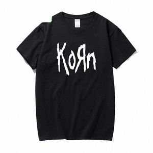 magliette da uomo libere della nave fi manica corta Korn Rock band Lettera T Shirt Cott High Street Tee Shirts Plus Size h2UQ #