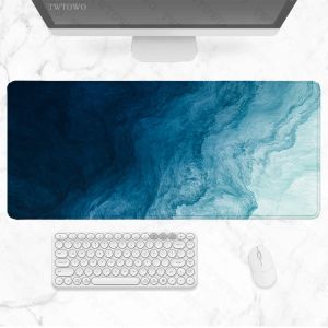 Almofadas azul abstrato estética mouse pad gamer xl nova casa hd computador mousepad xxl playmat tapete macio antiderrapante pc desktop mouse pad