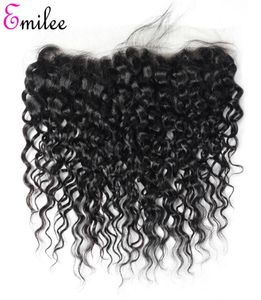 Emilee Water Wave Lace Frontal z dziecięcymi włosami peruwiańskie ludzkie włosy nieremiczne Weft 134 Frontal Closure8755963