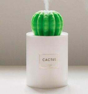 280ml usb umidificador de ar cactus timing difusor névoa criador fogger mini aroma atomizador com luz noturna para home8875228