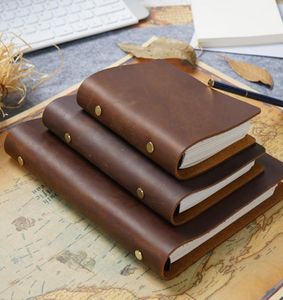 Anteckningar Classic Leather Rings Binder Notebook A5 Personlig A7 Äkta omslag Journal Diary Sketchbook Planner Stationery8633018