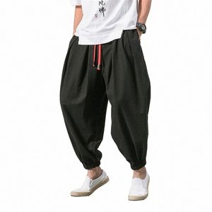 Bolubao Primavera Uomo Pantaloni Harem larghi Lino cinese Pantaloni sportivi in sovrappeso Pantaloni casual di marca oversize di alta qualità Uomo s4S0 #