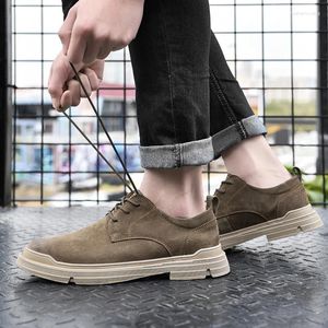 Buty swobodne spacery na zewnątrz miękkie skórzane narzędzia męskie szycie mody Oxford Flats Wygodne podróże