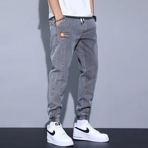 Pantaloni larghi in denim con cinturino Harlan da uomo Casual Jeans larghi alla moda versatili per uomo Streetwear240327