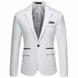 Busin Slim Fit Single Butts Anzüge Jacke Männer Slim Fit Casual Fi Hochzeit Bräutigam Smoking Blazer Mäntel Party Hochzeit Anzug S0eo #