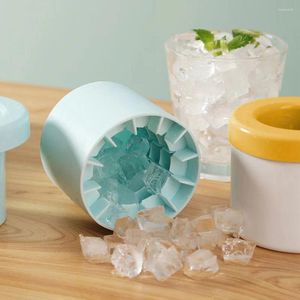 Baking Moulds Silicone Ice Bucket Cup Mold Press Type Easy-Release Cylinder Lattice Quickly Freeze Maker Box For Whiskey Beer