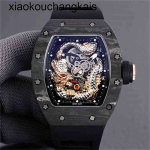 RichasMiers Watch Ys Top Clone Factory Watch Carbon Fiber Automatic Watch Date Wristwatch Wine Barrel Rm57-03 Series Carbon MensHGUJ