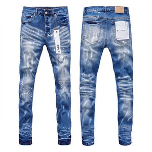 Purple Brand American Trendy Hip-hop Cat Whisker Effect Straight Leg Jeans