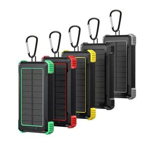 30000 mAh, 22 W, 4 Pfosten, Solar-Powerbank für iPhone 15, 14, 13, 12, Samsung, Huawei, Xiaomi, wasserdichtes Ladegerät, externer Akku + LED-Campingleuchte im Freien, iPhones, iPads, Spiele