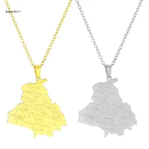 Keychains Stylish Punjab Map Necklace Accessory Versatile Pendant Jewelry Eye Catching Adornment