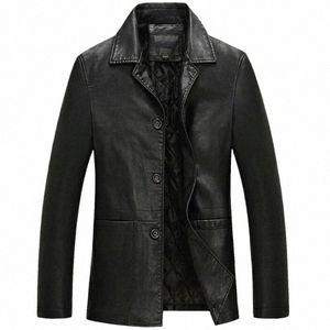 Lederjacke Männer Weiche PU-Lederjacke Männlich Busin Casual Mäntel Mann Jaqueta Masculinas Inverno Couro Große Größe XXXL 4XL w3DS #