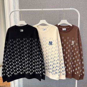 2024 Autumn New Gradient Full Print Old Flower Male and Female Couple Same Round Neck Grils Sweater