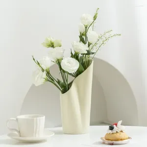 Vasos BoyouPorcelain vaso para flores pampas preto branco creme sala de estar nórdico arte moderna mesa de centro decoração