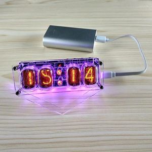 Bordklockor i-12 glödrörsklocka 4-bit i 12-färg RGB LED DS3231 Nixie In-12b