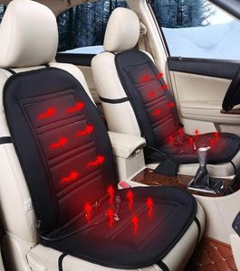 Black 12V Car Electric Heated Massage Seat Cushion Pain Neck Waist Relaxation Vibration Massager Pad Car Full Body Massage Seat6885317