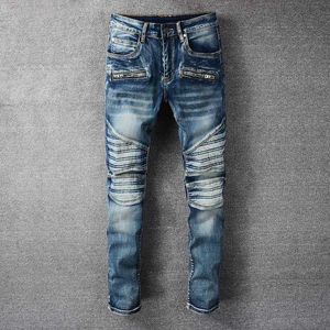 Trendamiri 1093 Street Trend Jeans con toppa al ginocchio leggera vestibilità elasticizzata