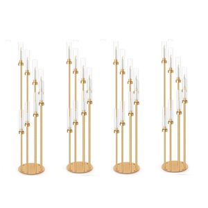 Led Party Candle)8arms Decorations Supplies Pillar Pedestal Plinth Table Walkway Pillar Stand Wedding Decoration for Wedding Backdrop Stand