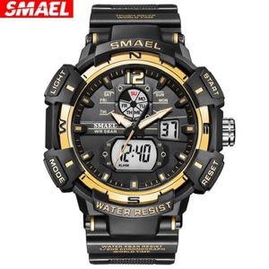 S Smael 8045デュアルディスプレイウォッチluminousスポーツカジュアルアウトドア学生男性電子時計reloj hombre wristwatch 50m277y