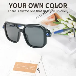 Solglasögon Acetat kvadrat dubbel stråle för män UV400 utomhus reseglas av hög kvalitet kvinnor personlig solskyddsglasögon