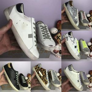 2024 US13 EUR 47 EUR Cena Top Golden Designer Sneaker Men Men Super Star Casual Shoes Gose Skórzowe trampki z pudełkiem 253614