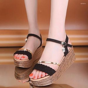 Dress Shoes High Heel Sandals Women Summer Wedges Bohemian Woman Ankle Strap Platform Diamond Beach Sandles Female