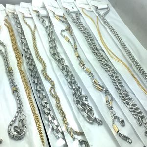 Whole 10pcs Stainless steel Necklace man women Fashion Jewelry Lots silver gold chains high quality2131