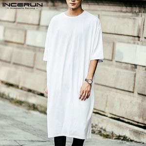 New Fashion Men T Shirt Short Sleeve Hip-hop Solid Long Tee Shirt Tops Streetwear Korean Casual Longline Men T-shirt 5xl Y19060601 004