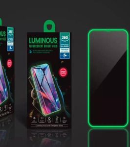 Leuchtender Displayschutz für iPhone 13 12 11 Pro XR XS Max, vollständige Abdeckung, Nacht, gehärtetes Glas für Samsung S21 A13 A23 A33 A53 Film w7265982