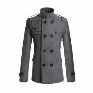 mężczyźni swobodny płaszcz zimowy płaszcz ciepłe kurtki dla mężczyzn Soild Windbreaker Slim Stand-Collar Parku odzież męskie ubranie L6DB#