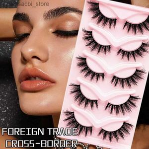 Cílios Postiços Novos 5 pares de imitação de cabelo de vison cílios postiços simulação natural de olhos de gato grossos e encaracolados pálpebras de raposa beauty24327