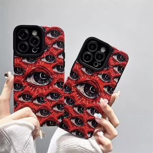 Spooky Scary Red Eye Pattern Soft Phone Case för iPhone 15 14 12 11 13 Pro Max 14Plus 12 13 Mini 7 8 Plus X Xs Max XR Back Cover LYP070