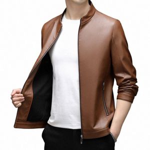 Casaco masculino roupas de couro genuíno 2023 nova remessa curta de alta qualidade jaqueta de couro do motociclista gola roupas primavera b5eu #