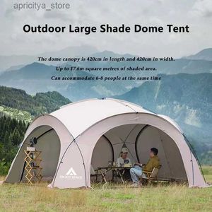 Tents and Shelters New Dome Large Outdoor Luxury Camping 5-8 People Round Dome Family Travel Picnic Park Sunset Fishing Tent24327