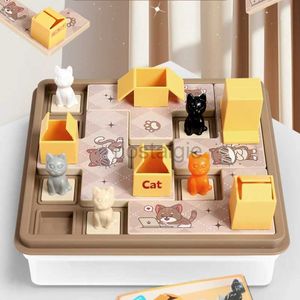 Intelligens leksaker barn IQ Toy Hidden Cat Clearance Board Game Baby Space Planning Logical Thinking Training Puzzle Toys Kids Gifts 24327