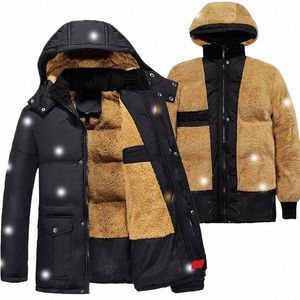 2023 Winter Thick Men Outdoor Parka Coat Plus Size Fur Linner Warm Jacket Male Big Pockets Snow Windbreak Outwear Sport Parkas d9qI#