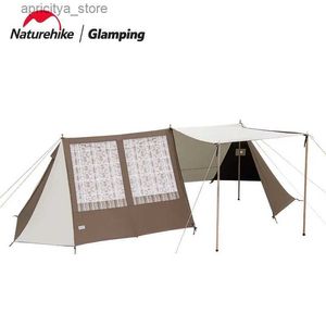 Tents and Shelters Naturehike New Hammurabi Cotton Tent Outdoor Camping Shelter Canopy Triangular Tent One Bedroom One Living Room Tent With Window24327