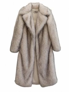 lg Faux Fur Coat Men Autumn Winter Large Lapel Men's Fluffy Jacket Thicken Overcoat Warm Clothes Furry Outerwear q2h3#