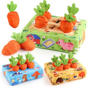 New Montessori 1 Year Baby Pull Carrot Set Game Kids Plush Shape Sorting Matching Puzzle Educational Toys For Children