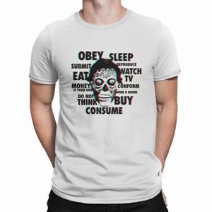 Sleep T-shirt dla mężczyzn żyją w stylu vintage watusza okrągła szyja Krótkie koszule T Letnie topy 04be#