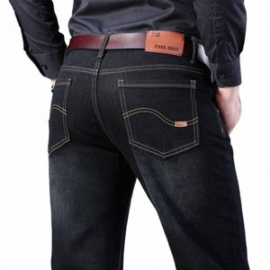 Классические джинсы Прямые мешковатые брюки больших размеров Носите удобные темные брюки Тонкие брюки для папы в подарок папе b1U1#