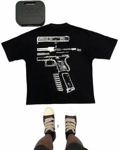 Y2K T SHIRT MENS HARAJUKU HIP HOP IN GLOCK We Ufaw graficzny nadruk okrągły Katosy Owwrotne Tshirt Gothic krótkie topy 24G1#