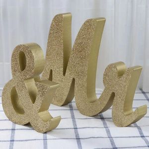 Decorazione per feste X6HD Cartello per ricevimento di nozze Lettere in legno bianco Mr Mrs Set di decorazioni per centrotavola da tavolo