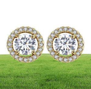 Stud Fashion Luxury 925 Pin in argento Cristalli da rovskis 6mm Piccoli orecchini con zirconi per le donne Regalo di Natale Gioielli coreani8275245