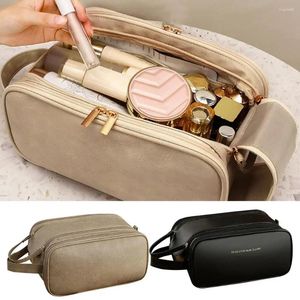 Storage Bags Cosmetic Bag Double Zipper Large Capacity Toiletry Multiple Compartments Makeup Organizer For Home Travel