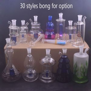 30styles Mais Barato Mini Vidro Queimador de Óleo Bong Tubos de Água Honeycomb Recycler Dab Rig Portátil Bongs Ashcatcher Ice Hookah para Fumar com 10mm Tubo de Queimador de Óleo