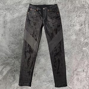 Männer Jeans Hohe Qualität Frühling Beiläufige Dünne Für Männer Retro Druck Hosen Punk Denim Hosen Streetwear Pantalon Vaqueros Hombre