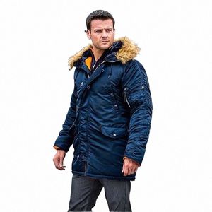 inverno ALASKA Cappotto Uomo Cappuccio di pelliccia Slim Fit Spessa Parka Giacca militare imbottita per la stagione fredda Abbigliamento uomo Giacca invernale Uomo z3CL #