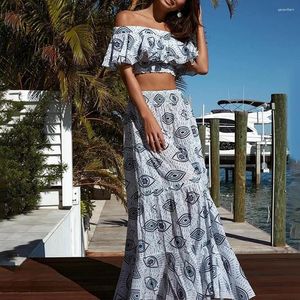 Cover Up Skirt Swimsuit Women Bikini Set Off Shoulder Crop Tops And Patchwork Fashion Mesh Pleated Beach Swimwear