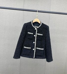 Женские куртки, куртка с круглым вырезом, цветная блокировка, украшения из бусин, повседневная мода, осень 2024, 1228