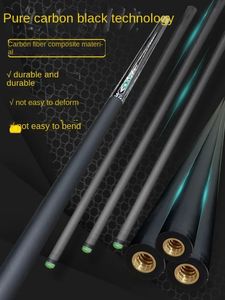 Fibra de carbono preto tecnologia piscina cue cabeça pequena médio grande snooker americano nove bola chinês oito 240322